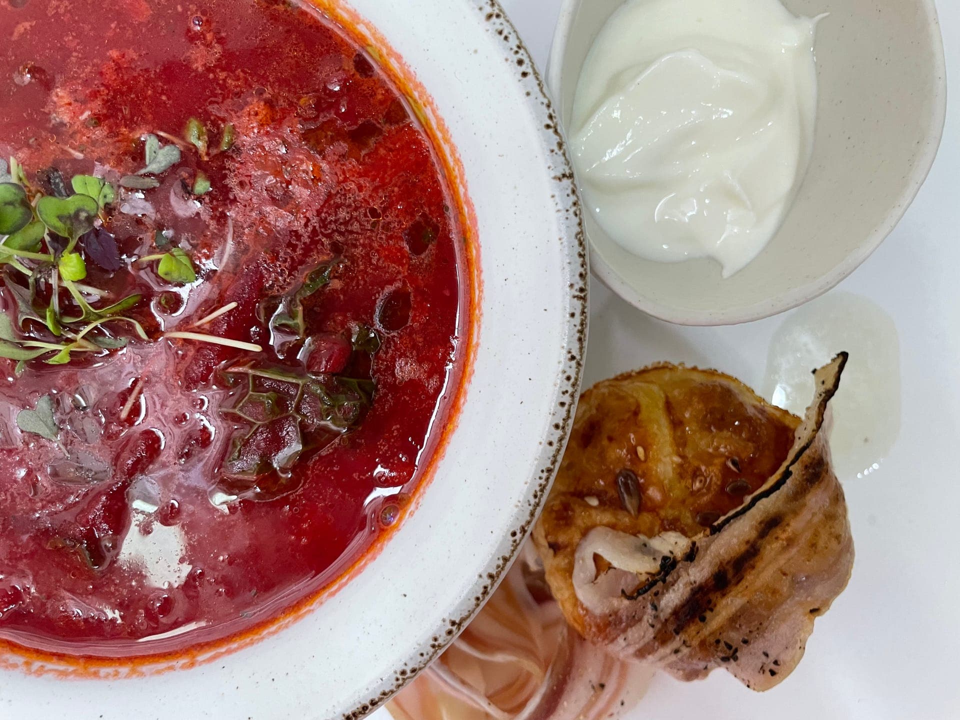 Traditional Ukrainian borscht soup